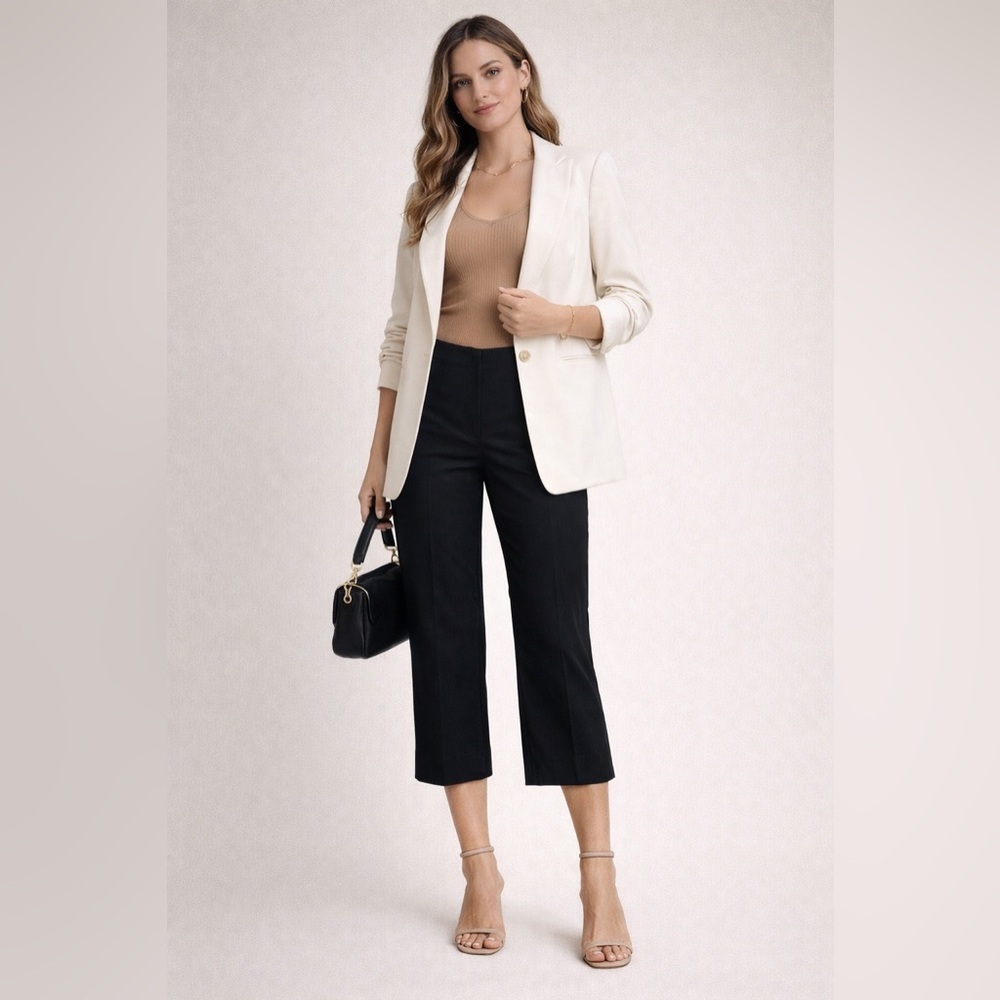 Zara ZW Collection Black Capri Pants w/ Side Vents | Size Small | NWOT